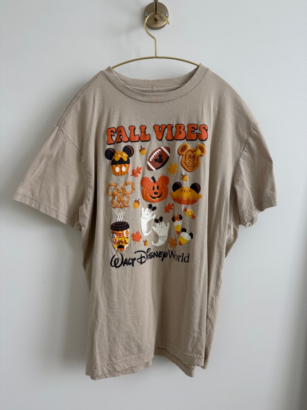 Disney Fall Vibes Graphic Tee - Beige & Orange